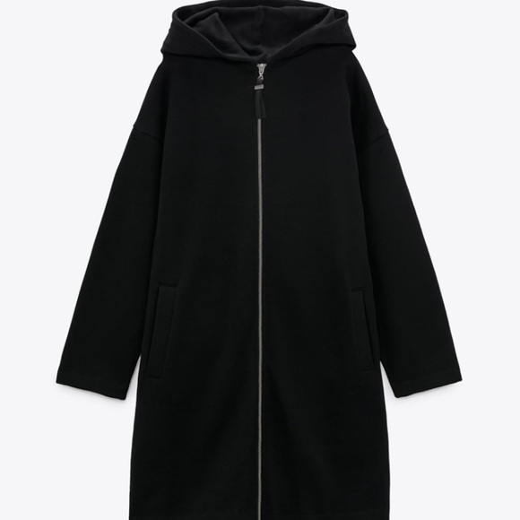 Zara oversized cotton plush coat with hood - Picture 6 of 8